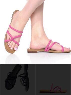 Madewell Women’s Pink Strappy Slide Sandals -  size 7.5 nib